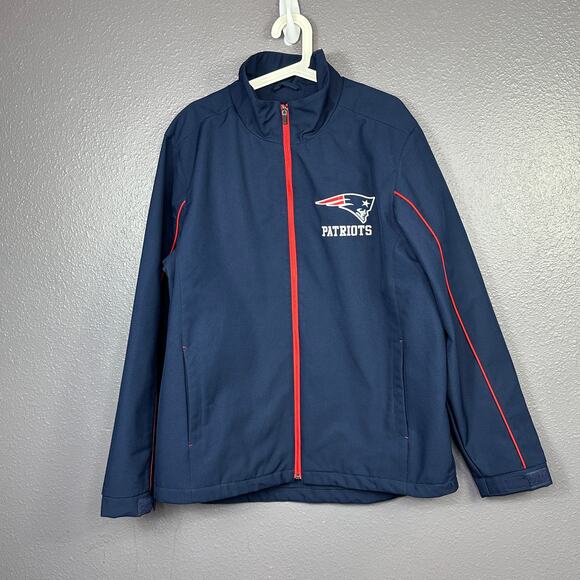 New England Patriots Jacket Full Zip Men's Size Large Blue - Picture 1 of 7